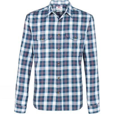 Camisa Fjallraven Singi Manga Larga Flannel Hombre Azules - Chile WYS189436